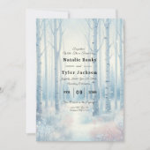 Frosted Blue Birch Forest bruiloft Kaart (Voorkant)