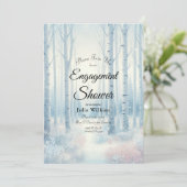 Frosted Blue Birch Forest Verloving Shower Kaart (Staand voorkant)
