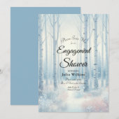 Frosted Blue Birch Forest Verloving Shower Kaart (Voorkant / Achterkant)