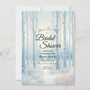 Frosted Blue Birch Forest-Vrijgezellenfeest Kaart