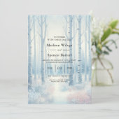 Frosted Blue Birch Forest Wedding Kaart (Staand voorkant)