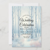 Frosted Blue Birch Forest Wedding Kaart (Voorkant)