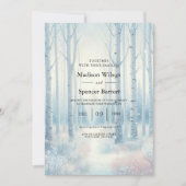 Frosted Blue Birch Forest Wedding Kaart (Voorkant)