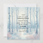 Frosted Blue Birch Forest Wedding Kaart (Voorkant)
