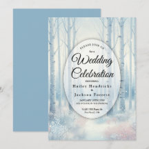 Frosted Blue Birch Forest Wedding