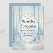 Frosted Blue Birch Forest Wedding