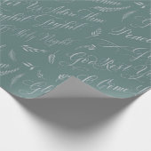 Frosted Blue Carols Cadeaupapier (Hoek)