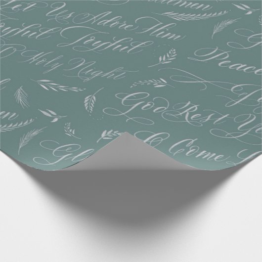 Frosted Blue Carols Cadeaupapier (Hoek)