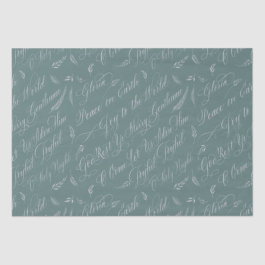 Frosted Blue Carols Tissuepapier (Voorkant)