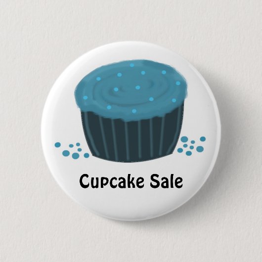 Frosted Blue Cupcake - Cupcake Sale Ronde Button 5,7 Cm (Voorkant)