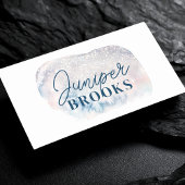 Frosted Blue Glitter Social Media QR-code Visitekaartje