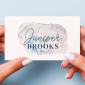 Frosted Blue Glitter Social Media QR-code Visitekaartje