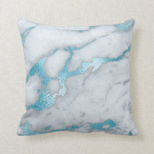 Frosted Blue Marble Pillow Kussen