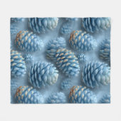 Frosted Blue Pinecones Fleece Deken (Voorkant (Horizontaal))
