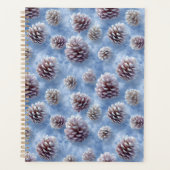 Frosted Blue Pinecones Pattern Sierkussen Planner (Voorkant)