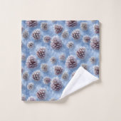 Frosted Blue Pinecones Pattern Throw Pillow Bad Handdoek (Wasdoekje)