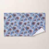 Frosted Blue Pinecones Pattern Throw Pillow Bad Handdoek (Handdoek)