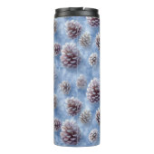 Frosted Blue Pinecones Pattern Throw Pillow Thermosbeker (Achterkant)