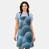 Frosted Blue Pinecones Schort (Gedragen)