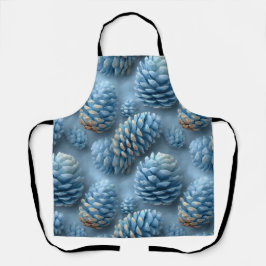 Frosted Blue Pinecones Schort