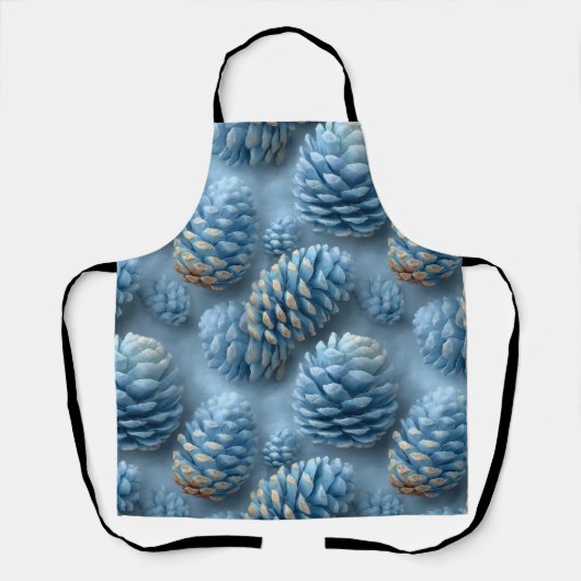 Frosted Blue Pinecones Schort (Voorkant)