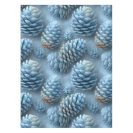 Frosted Blue Pinecones Tafelkleed