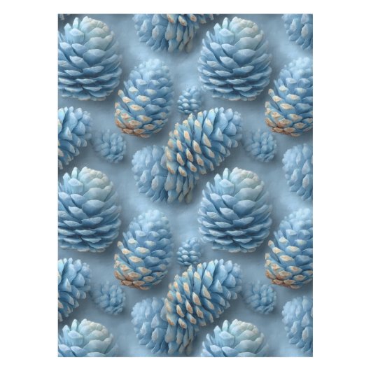 Frosted Blue Pinecones Tafelkleed (Voorkant)