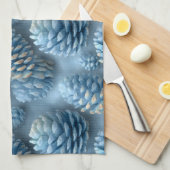 Frosted Blue Pinecones Theedoek (Quarter Fold)