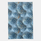 Frosted Blue Pinecones Theedoek (Verticaal)