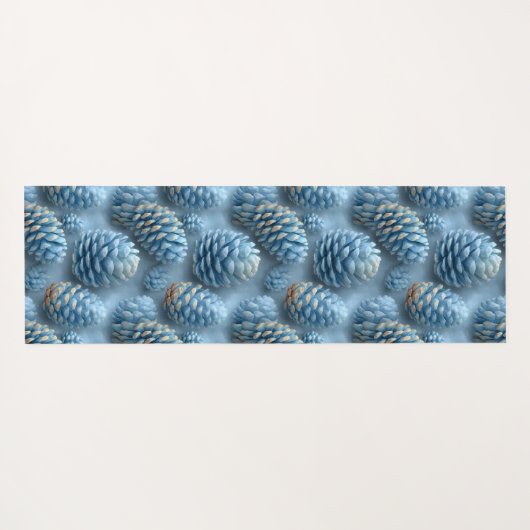 Frosted Blue Pinecones Yogamat (Achterkant (horizontaal))
