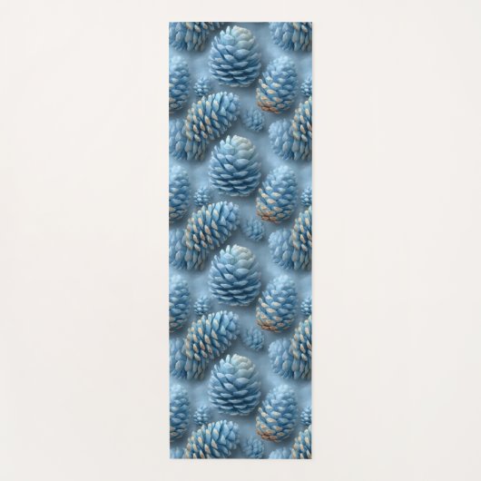 Frosted Blue Pinecones Yogamat (Voorkant)