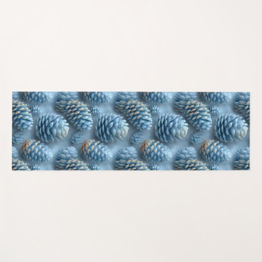 Frosted Blue Pinecones Yogamat (Voorkant (horizontaal))