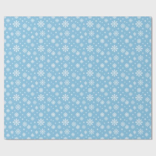 Frosted Blue Snowflake Wrapping Paper Cadeaupapier (Vlak)