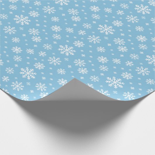 Frosted Blue Snowflake Wrapping Paper Cadeaupapier (Hoek)