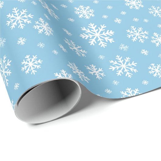 Frosted Blue Snowflake Wrapping Paper Cadeaupapier (Rol Hoek)