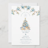 Frosted Blue Star Wedding Kaart (Voorkant)