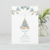 Frosted Blue Star Wedding Kaart (Staand voorkant)