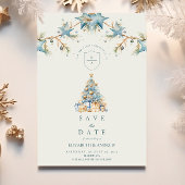 Frosted Blue Star Wedding Save The Date