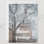 Frosted bomen en een majestueuze kathedraal feestdagenkaart (Voorkant)