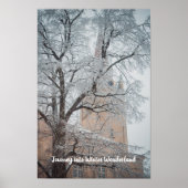 Frosted bomen en een majestueuze kathedraal poster (Voorkant)