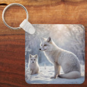 Frosted Bonds: de poolvos en haar welp Sleutelhanger (Voorkant)
