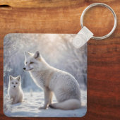 Frosted Bonds: de poolvos en haar welp Sleutelhanger (Achterkant)