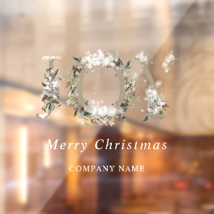 Frosted Botanical Floral Joy Holiday Raamsticker