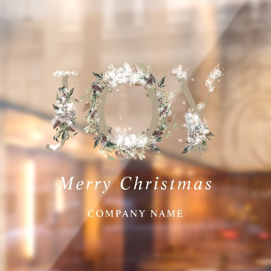 Frosted Botanical Floral Joy Holiday Raamsticker (Vel 2)