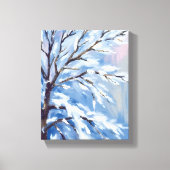 Frosted Branches | Winter Snow Tree Painting Canvas Afdruk (Voorkant)