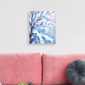 Frosted Branches | Winter Snow Tree Painting Canvas Afdruk (Insitu (Woonkamer))