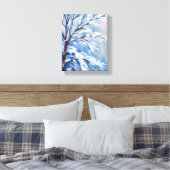 Frosted Branches | Winter Snow Tree Painting Canvas Afdruk (Insitu (Slaapkamer))