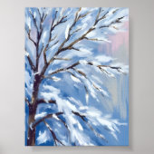 Frosted Branches | Winter Snow Tree Painting Poster (Voorkant)