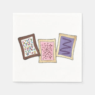 Frosted Breakfast Toaster Pastry Junk Food Foodie Servetten