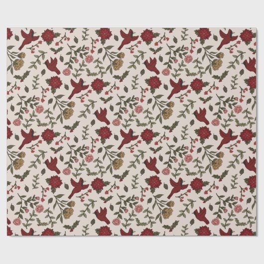 Frosted Cardinal Dance Cadeaupapier (Vlak)